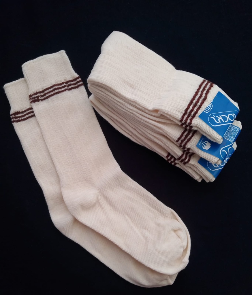 VIRCAR - MEDIAS CREMAS C. LINEAS MARRON (ALY)