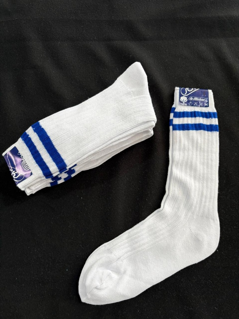 CIMA/MATERA - MEDIAS BLANCAS CON LINEAS AZULINO 2