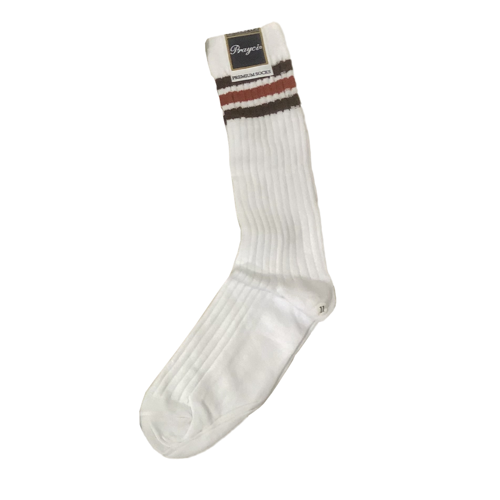 SOFIA - MEDIAS BLANCAS C. LINEAS MARRON (ALY)