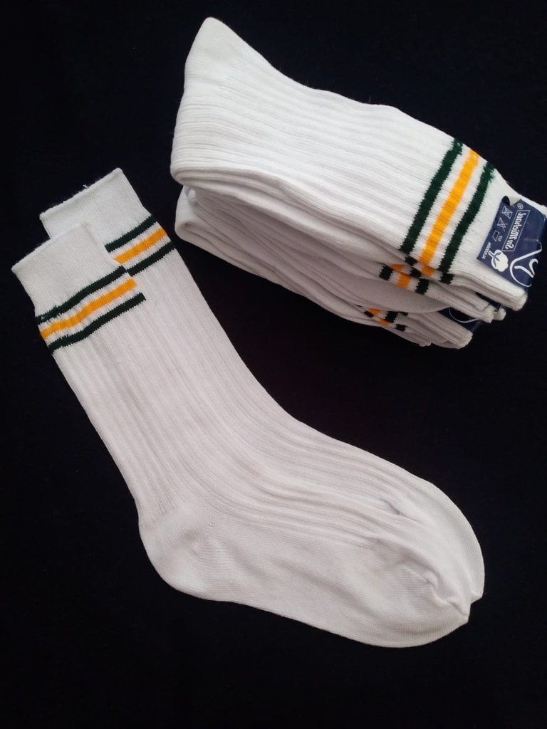 CORJES/NICTOR - MEDIAS BLANCAS C. LINEAS VERDE/AMARILLO (ALY)