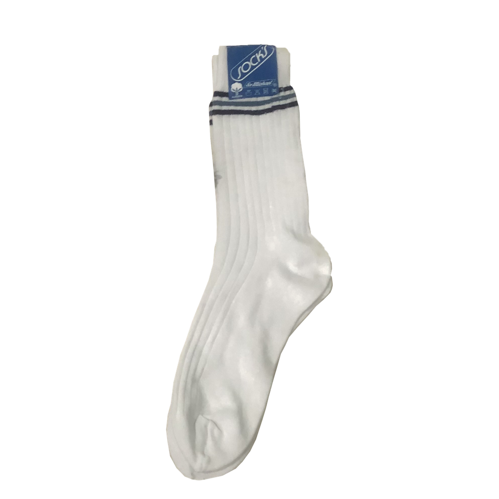 MEDMIL - MEDIAS BLANCAS C. LINEAS AZUL/ACERO (ALG)